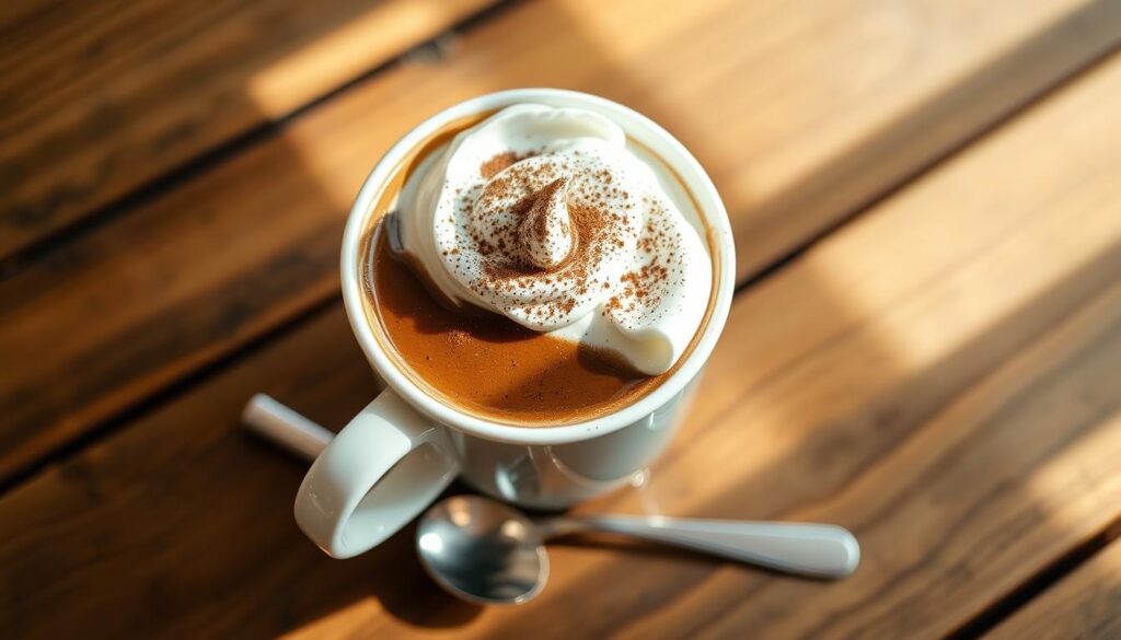 whipped cream in coffee